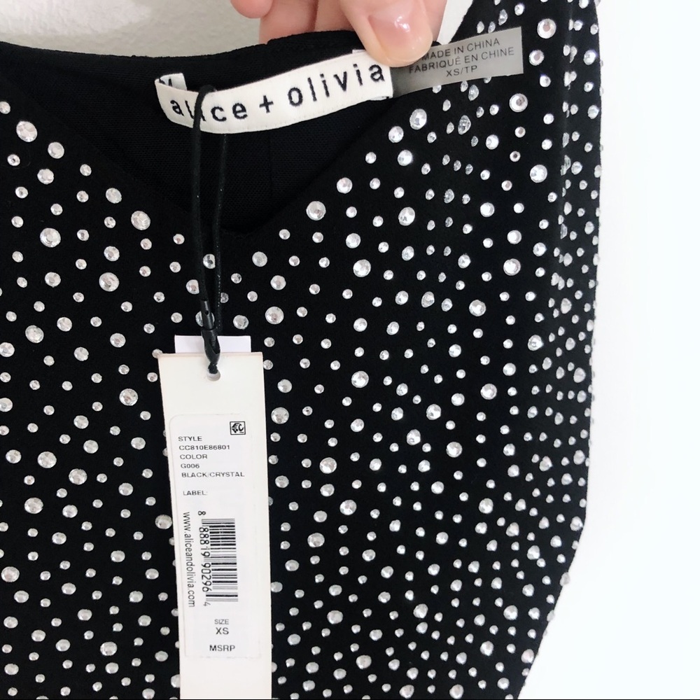 SOLD NWT Alice + Olivia Phoebe Crystal Bodysuit - Picture 8 of 11